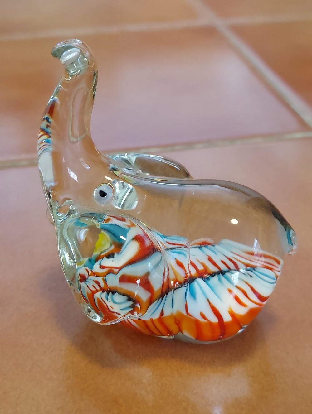 Art Glass Elephant Paperweight